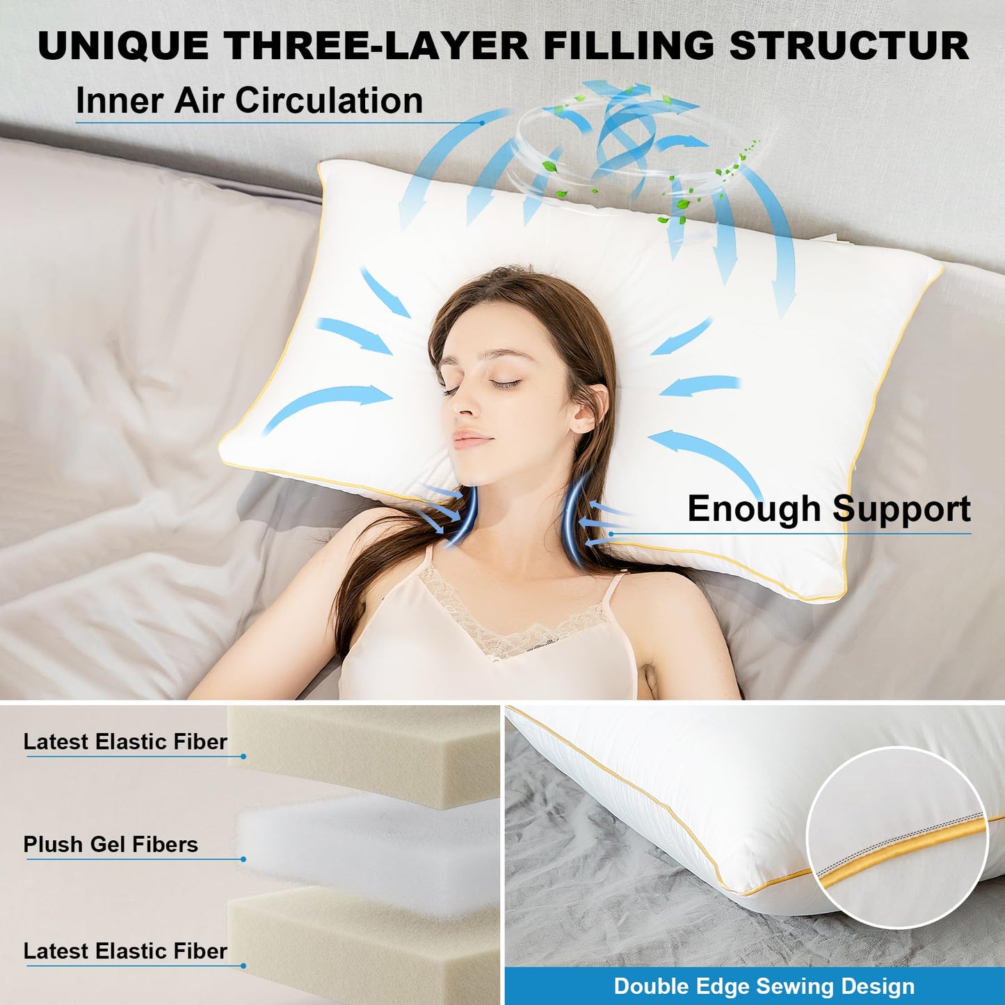 NEIPOTA King Size Pillows Set of 2 - Down Alternative Bedding, Cooling Hotel Quality 20 x 36, Bed Sleeping Pillow for Back, Stomach or Side Sleepers