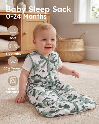 Yoofoss Baby Sleep Sack 18-24 Months Baby Wearable Blanket 100% Organic Cotton 2-Way Zipper TOG 0.5 Toddler Sleeping Sack Lightweight