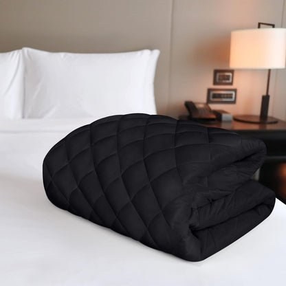 Utopia Bedding Quilted Fitted Mattress Pad - Twin Size Deep Pocket Protector | Machine Washable Black