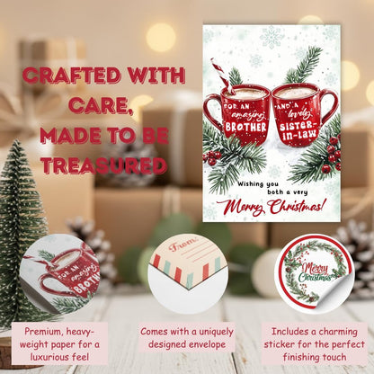 Regine Switzerland Christmas Card - Heartfelt Holiday Greeting for Brother & Sister-in-Law | Includes Envelope