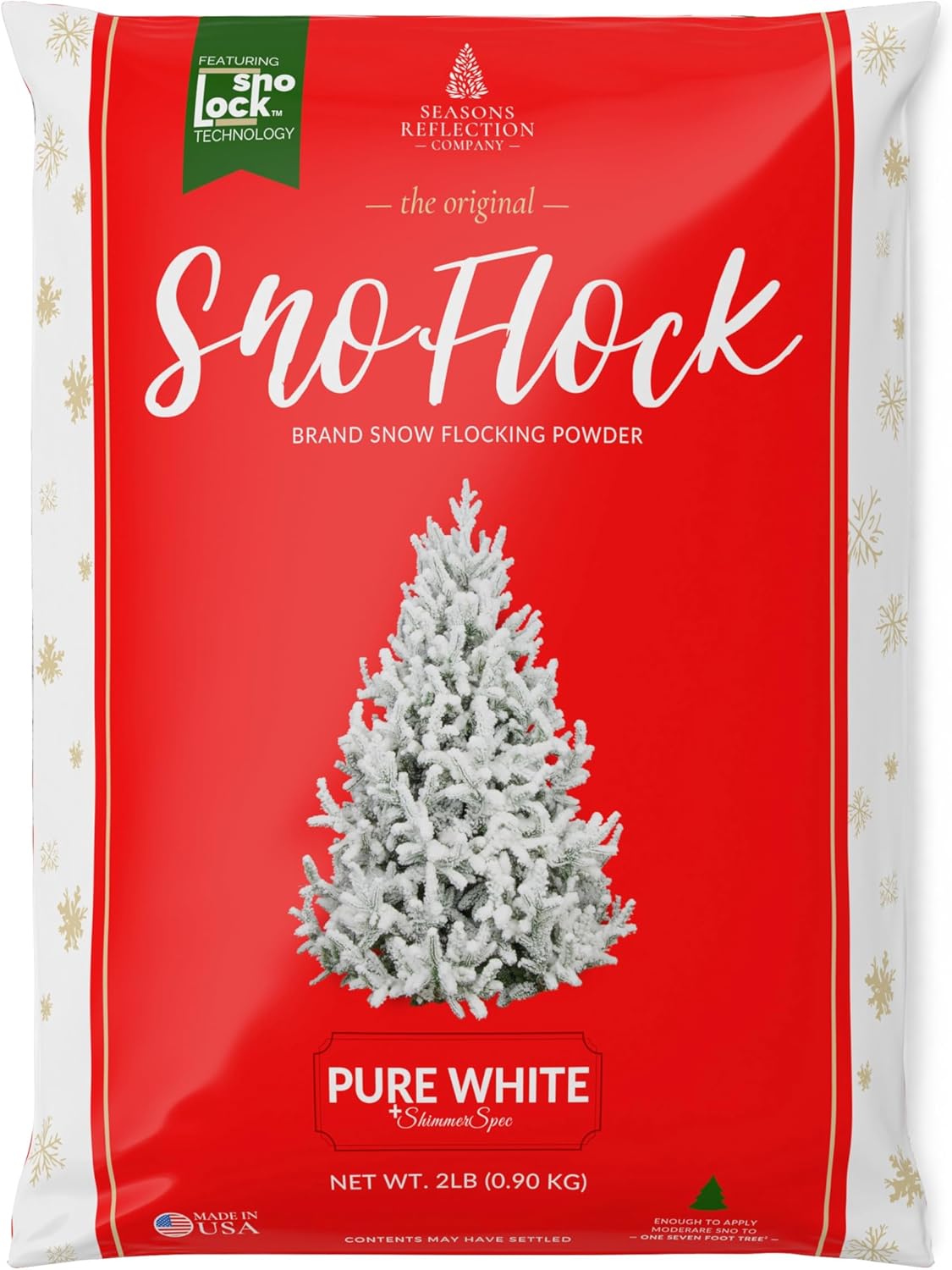 ShimmerSpec Premium Self-Adhesive Snow Flock Powder - Perfect for Christmas Trees & Decor | 2 lbs Made in USA