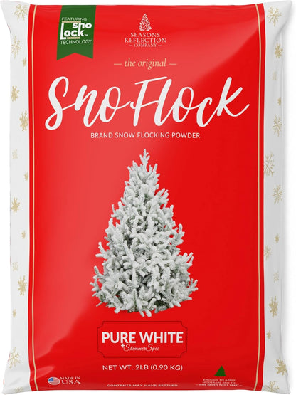 ShimmerSpec Premium Self-Adhesive Snow Flock Powder - Perfect for Christmas Trees & Decor | 2 lbs Made in USA