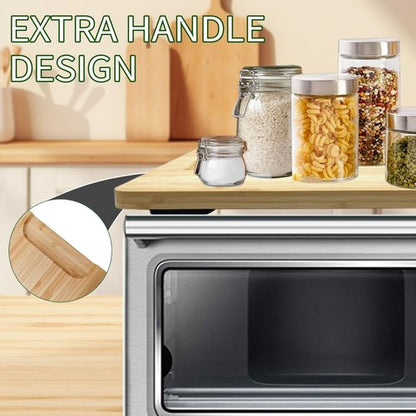 GWBSXM Bamboo Cutting Board for Breville BOV800XL 845BSS 860BSS Smart Oven, Countertop Convection Oven Accessories With Silicone Feet, Heat Resistance, Creates Storage Space