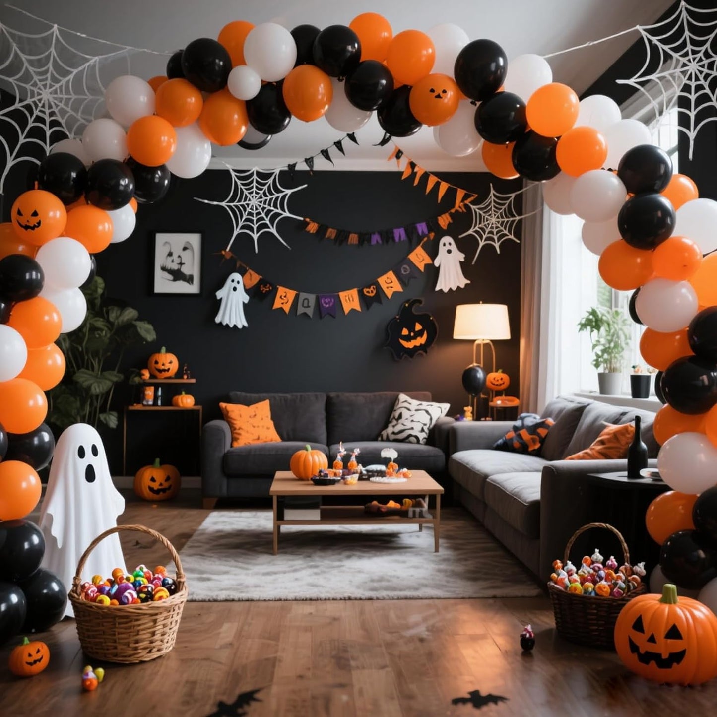 RUBFAC Orange Balloon Arch Kit - 129pcs in Various Sizes for Halloween & Thanksgiving Decor | Burnt Orange