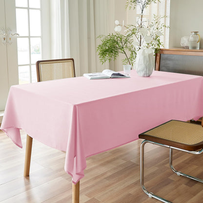 AUSSPVOCT Textured Linen Tablecloth Rectangle 52x70 Water Resistant Spill-Proof Wipeable Pink Table Cloth Wrinkle Free Fabric Dining Table Cover for Birthday Party Farmhouse Wedding Tablecloths