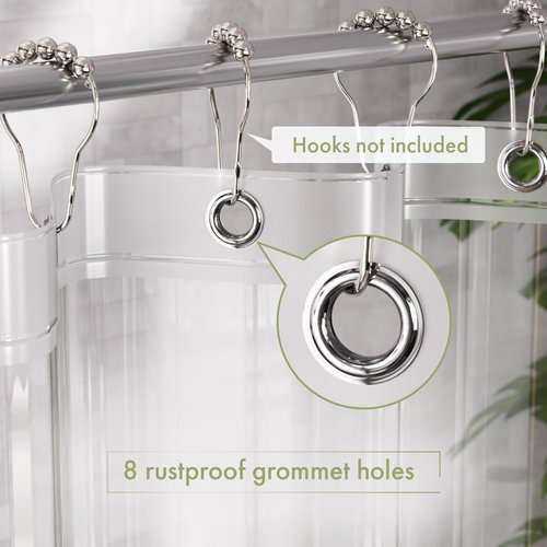 AmazerBath Shower Curtain Liner, 48x72 Clear Shower Curtain Liner, Waterproof Plastic Shower Liner, Cute Lightweight PEVA Shower Curtain for Bathroom with 2 Magnets and 8 Rustproof Metal Grommets