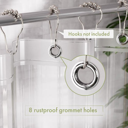 AmazerBath Shower Curtain Liner, 48x72 Clear Shower Curtain Liner, Waterproof Plastic Shower Liner, Cute Lightweight PEVA Shower Curtain for Bathroom with 2 Magnets and 8 Rustproof Metal Grommets