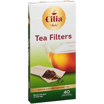 Cilia by Melitta Tea Filters, White, 40 Count (Pack of 6) 240 Total Filters Count