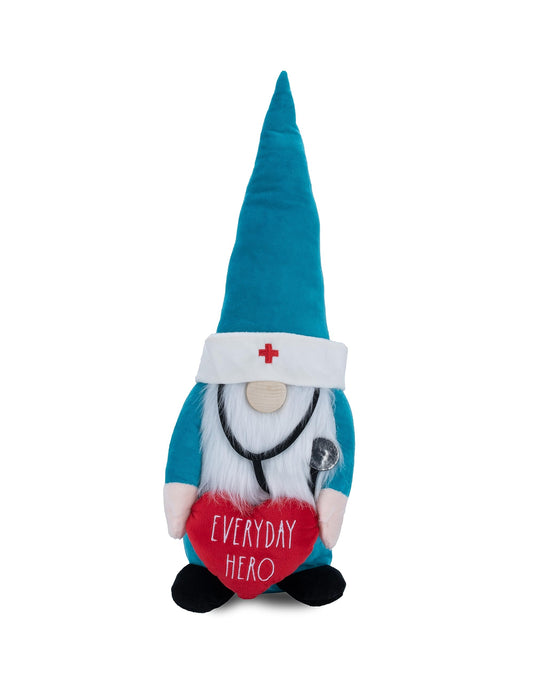 Rae Dunn Everyday Hero Doctor Gnome – Plush Gnomes with Heart & Stethoscope – Gnome Decor for Home & Office – Ideal Gifts for Nurses – Doctor Appreciation Decorations