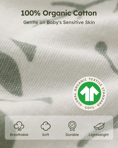 Yoofoss Baby Sleep Sack - 100% Organic Cotton Wearable Blanket for 6-12 Months | 3 Pack, Soft & Lightweight