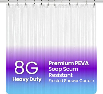 LiBa Bathroom Shower Curtain - Waterproof Plastic Shower Curtain Premium PEVA Non-Toxic with Rust Proof Grommets Frosted 8G Heavy Duty Bathroom Accessories 72x78