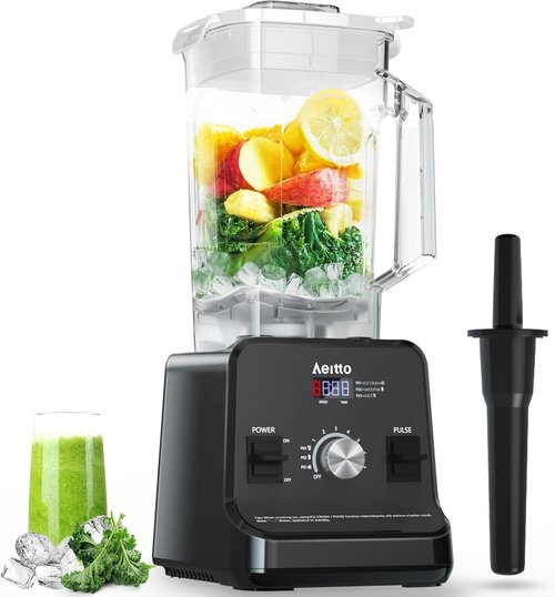 Aeitto Blender - 68 Oz Professional Countertop Blender | 1500-Watt for Smoothies & Frozen Drinks, Black