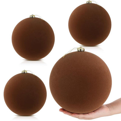 Hollowfly 4Pcs 8in Velvet Christmas Balls – Khaki Brown Variation of THIS listing