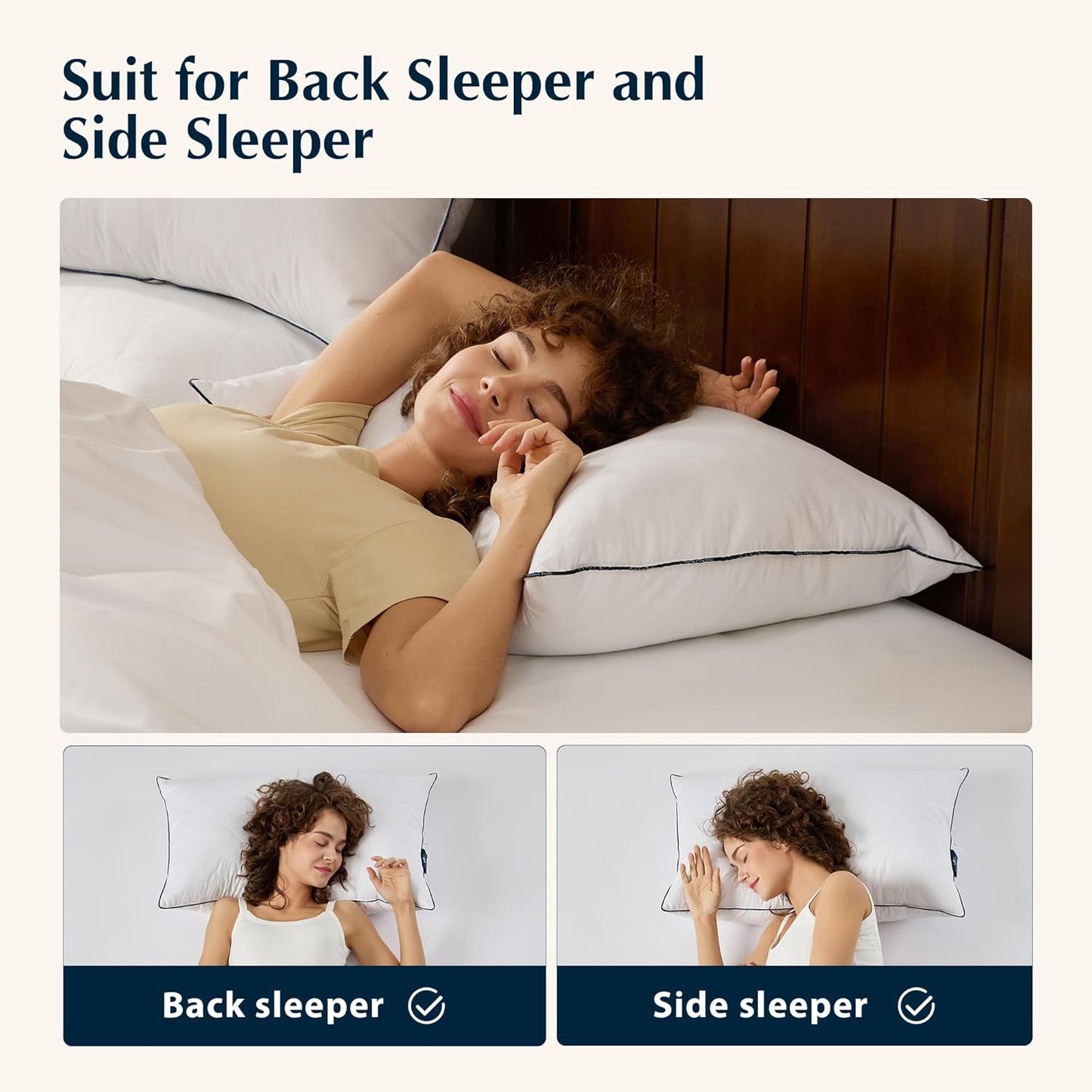 Pacific Coast Premium Goose Feather & Down Bed Pillows - Hotel Quality, Medium Support for Side & Back Sleepers | Standard Size 1-Pack