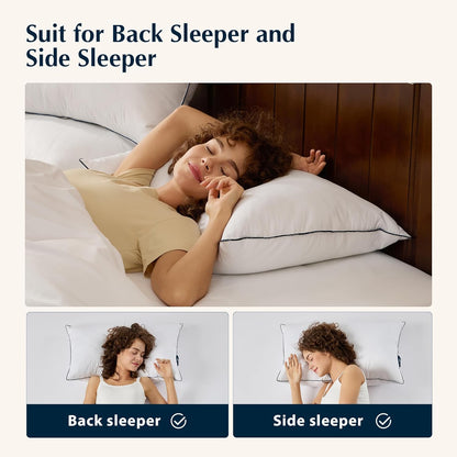 Pacific Coast Premium Goose Feather & Down Bed Pillows - Hotel Quality, Medium Support for Side & Back Sleepers | Standard Size 1-Pack