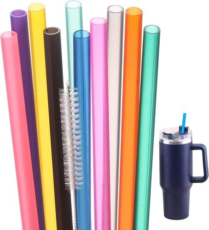 Dakoufish Replacement Straws for Stanley | Owala | Simple Modern Tumblers - 10 Pack, 12 Inch, BPA Free, Dishwasher Safe (Mixed Colors)