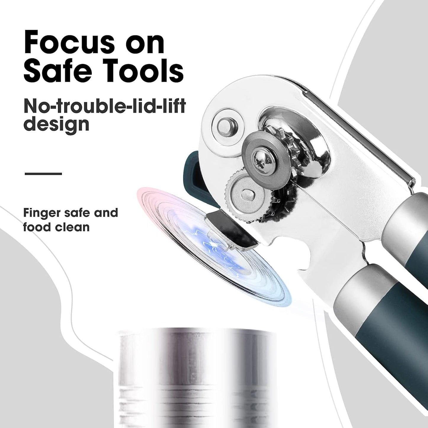 Beneno Heavy Duty Manual Can Opener - Durable Carbon Steel Blade & Soft Grip Handle | Effort-Saving Design, Green