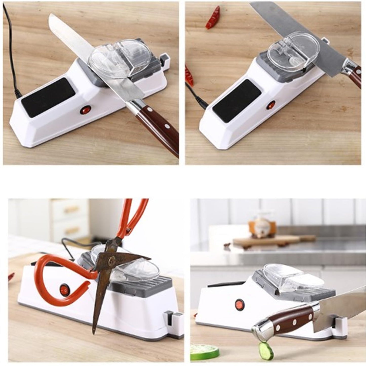 Surudoisharp Pro Electric Knife Sharpener, Electric Knife Sharpener, Multifunctional Professional Double-Sided Knife Sharpener3s Fast Sharpening, Knives Automatic Knives Sharpener