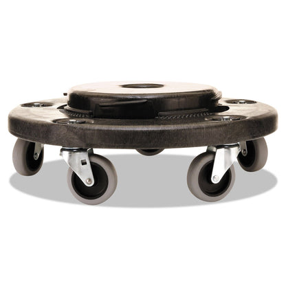 Rubbermaid Commercial RCP264000BK Products Brute Round Twist on/Off Dolly, 250lb Capacity, 18Dia x 6 5/8H, Black
