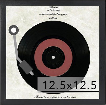 JCJMY Vinyl Record Frame - Sturdy Black Album Display for 12.5x12.5 Covers | 1 Pack