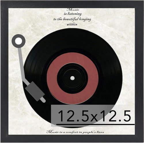 JCJMY Vinyl Record Frame - Sturdy Black Album Display for 12.5x12.5 Covers | 1 Pack