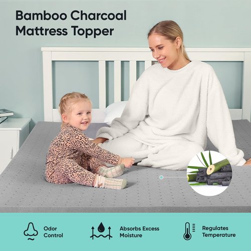 3 inch Twin XL (39"x80") Gel Memory Foam Mattress Topper Ventilated Soft Mattress Pad, Bed Topper, CertiPUR-US Certified, Twin XL Size, Gray