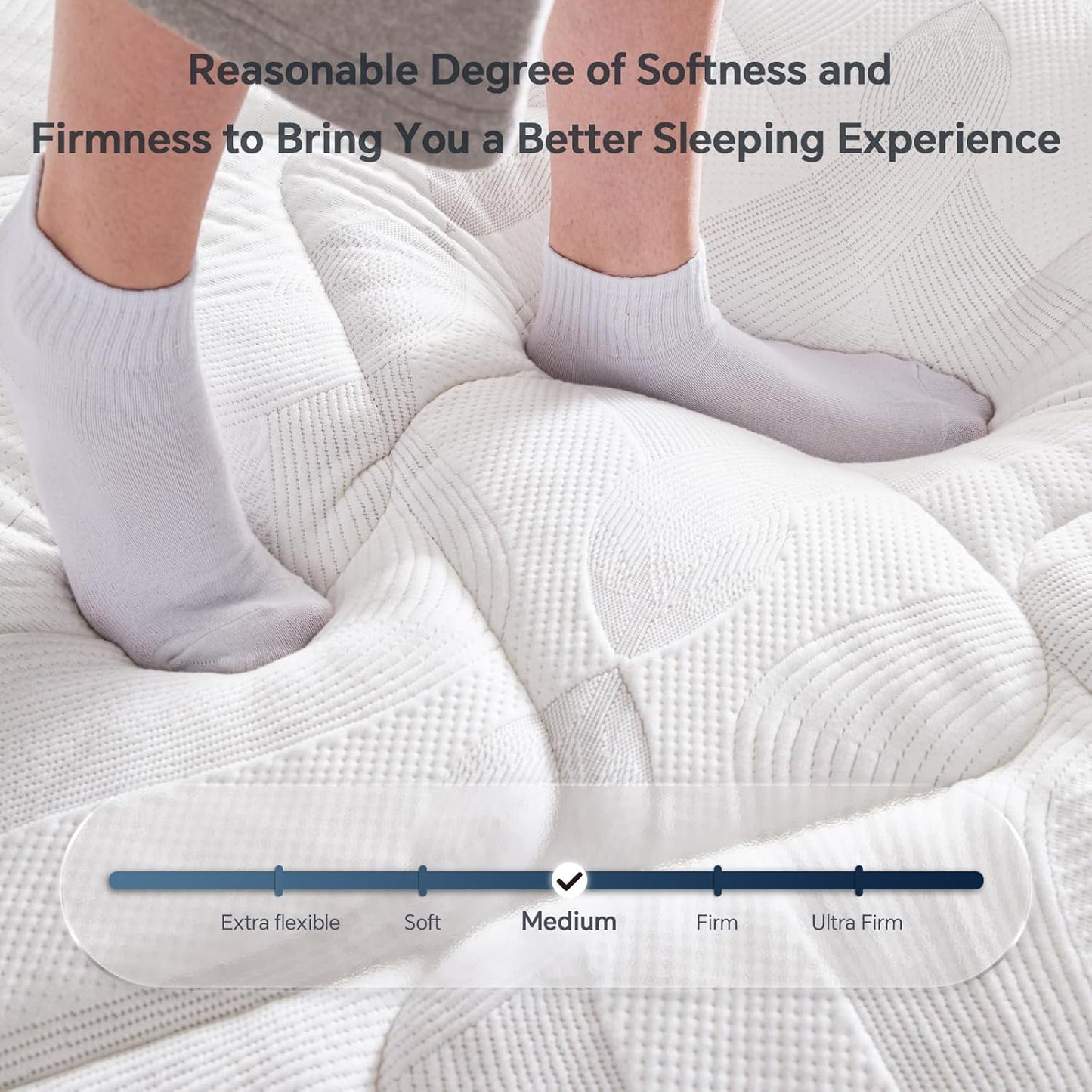 Regine Switzerland Queen Size Mattress - 12 Inch Hybrid with Pocket Springs for Ergonomic Support