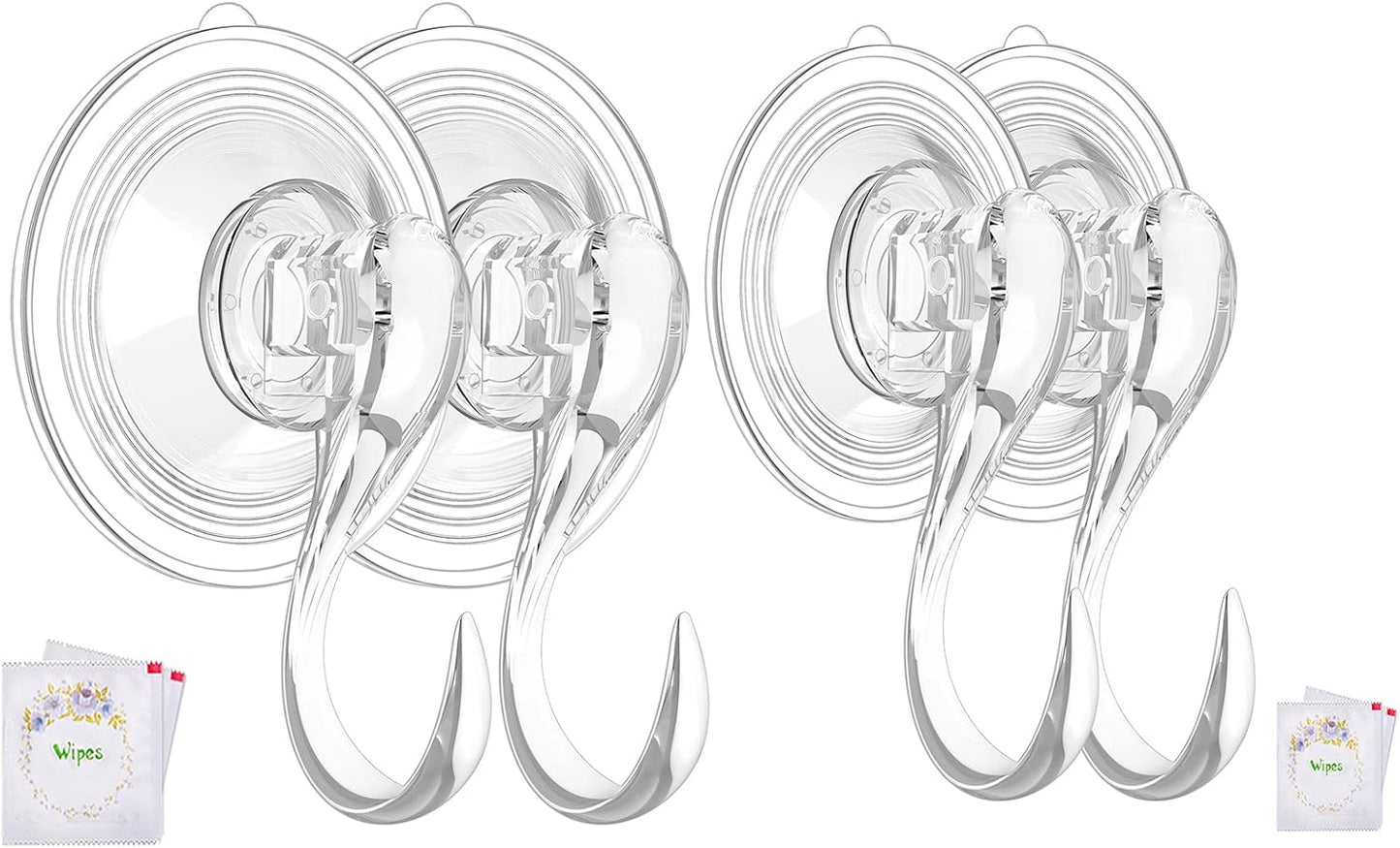 VIS'V Suction Cup Hooks Bundle - Large & Small Sizes for Strong, Versatile Holding Power