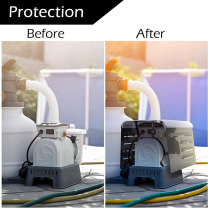 RunNico Pool Pump Cover - Adjustable ABS Protection for Above Ground Swimming Pool Units