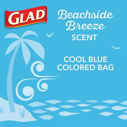 Glad Small Trash Bags - 4 Gallon Odor Resistant with Febreze Beachside Breeze | 34 Count (Pack of 2)
