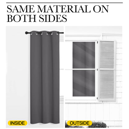 NICETOWN Grey Blackout Curtain Panels for Bedroom, 2 Panels, W55 x L57-inch, Grey, Thermal Insulated Grommet Top Blackout Draperies and Drapes for Basement