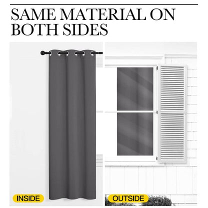 NICETOWN Bedroom Blackout Curtains Panels - Triple Weave Energy Saving Thermal Insulated Solid Grommet Blackout Draperies for Patio (1 Pair, 55 inches by 96 Inch, Grey)