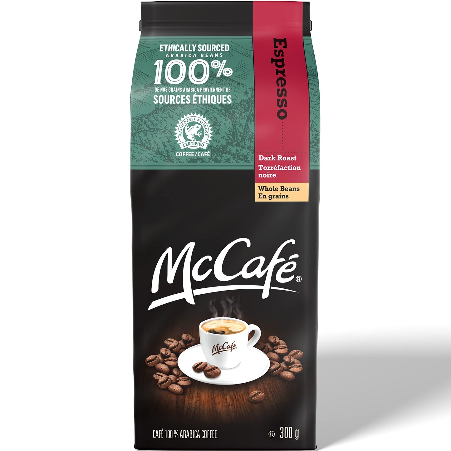 McCafe Espresso Whole Bean Coffee, 300g/10.6 oz., (Imported from Canada)