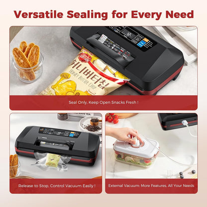 Regine Switzerland Food Vacuum Sealer Machine - 230W Automatic Sous Vide Sealer with 10 Preset Modes & Built-in Cutter