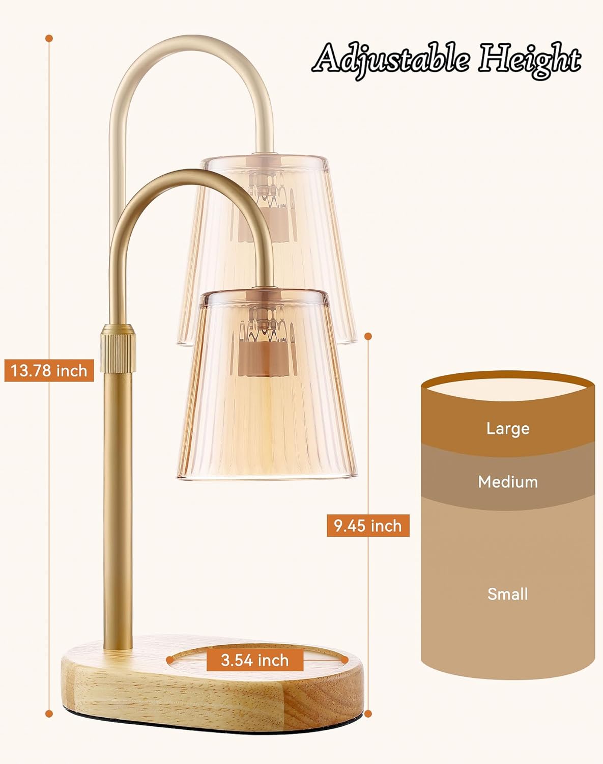 Skiennix Adjustable Candle Warmer Lamp - Dimmable Electric Wax Melter with Timer | Modern Home Decor Gift