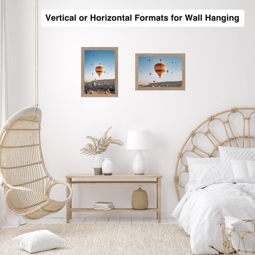 JCJMY 7x11 Picture Frame Rustic Brwon for Wall Hanging or Tabletop- Wall Mounting Horizontally or Vertically, 7 x 11 Wall Gallery Poster Photo Frame for 7 by 11 Photos, Rustic Brwon