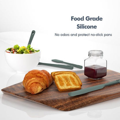 ChefAide Silicone Spatula Set - 5-Piece Food Grade Rubber with Ergonomic Grip | Heat Resistant Up to 600°F