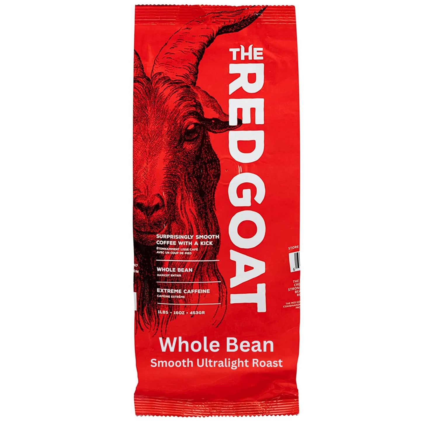 The Red Goat Whole Bean Strong Coffee | Extreme-Caffeine Coffee | Strongest Coffee on the Market | Delicious Smooth & Strong Coffee Flavor | [16 OZ] Roasted Coffee