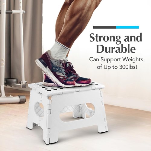 Handy Laundry Folding Step Stool - Lightweight & Sturdy for Adults and Kids - Easy One-Flip Design (White | 2-Pack)