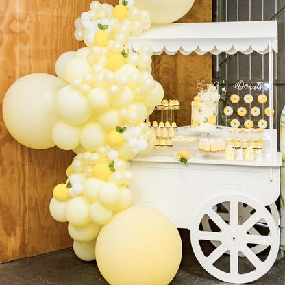 PartyWoo Pastel Yellow Balloons - 100 Pcs in Various Sizes for Baby Shower & Birthday Decor | Light Yellow