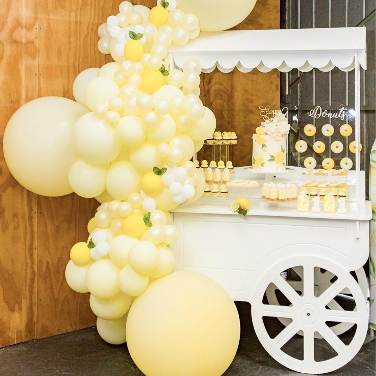 PartyWoo Pastel Yellow Balloons - 127-Piece Arch Kit in Various Sizes for Baby Showers & Birthdays
