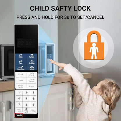 Smad 0.7 Cu.Ft Compact Microwave - 700W Mini Microwave with Removable Turntable & Child Lock | Stainless Steel