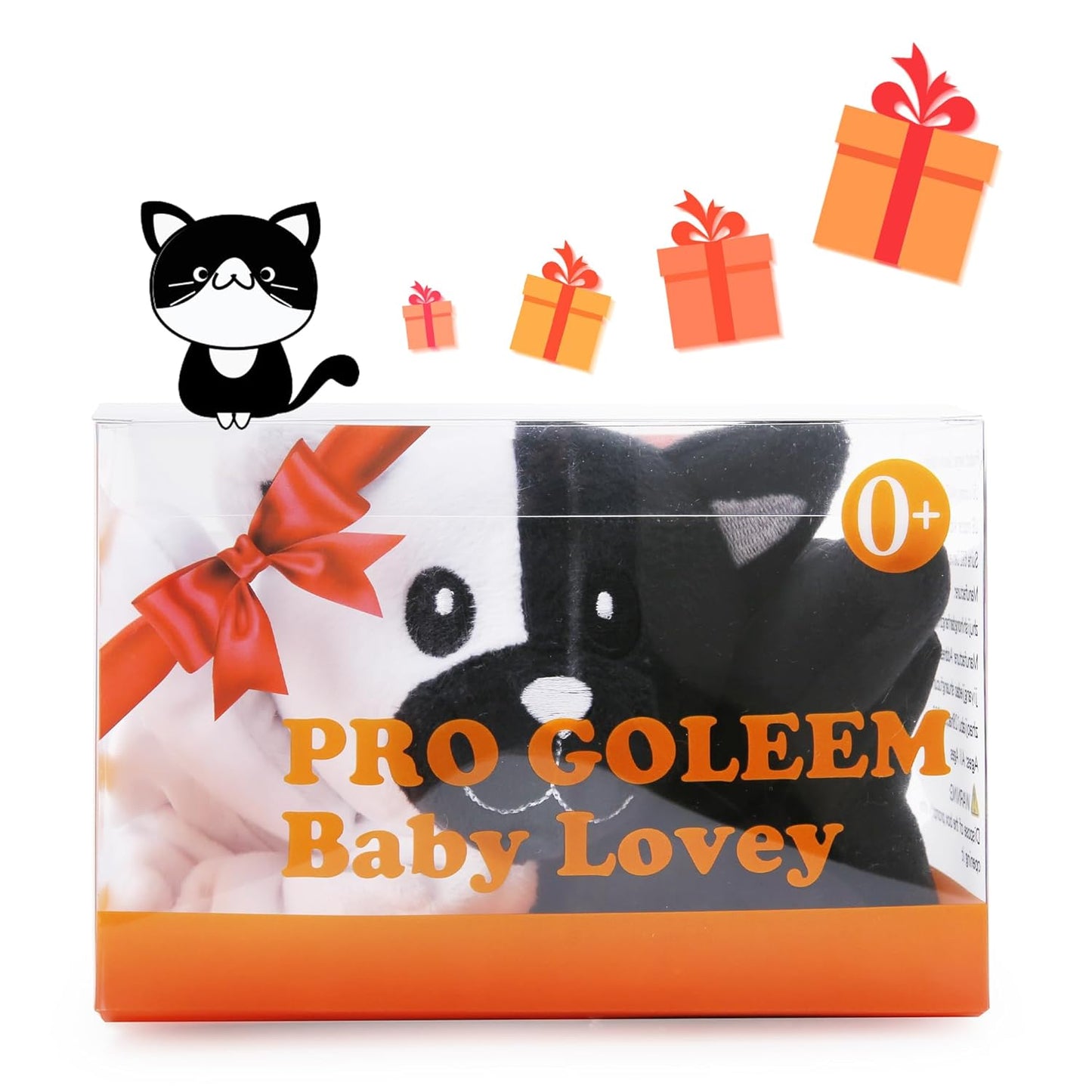 Pro Goleem Cat Loveys - Soft High Contrast Security Blanket for Babies | 16 Inch Stuffed Animal Gift