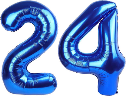Number 24 Balloon by [Brand Name] - 40-Inch Navy Blue Birthday Decoration for 24th Celebration