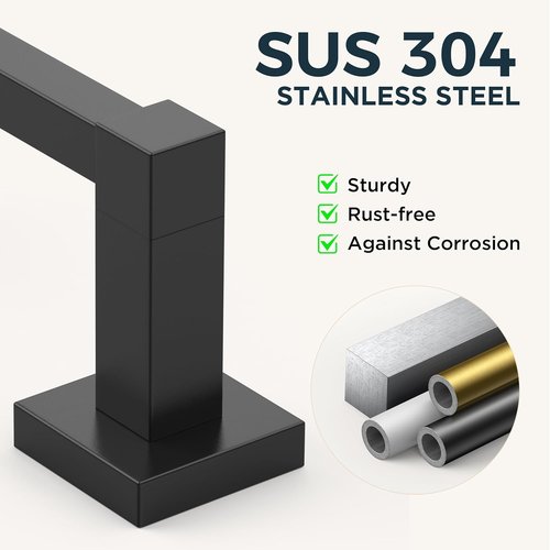 FORIOUS Toilet Paper Holder Set - Wall-Mounted SUS 304 Stainless Steel with Pivoting Design | Matte Black Finish