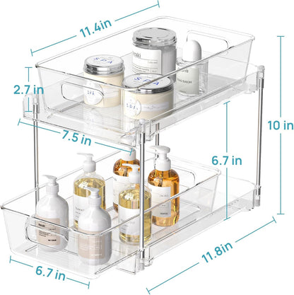 Vtopmart 6-Pack Storage Bins | Under Sink Organizer Set for Clutter-Free Spaces