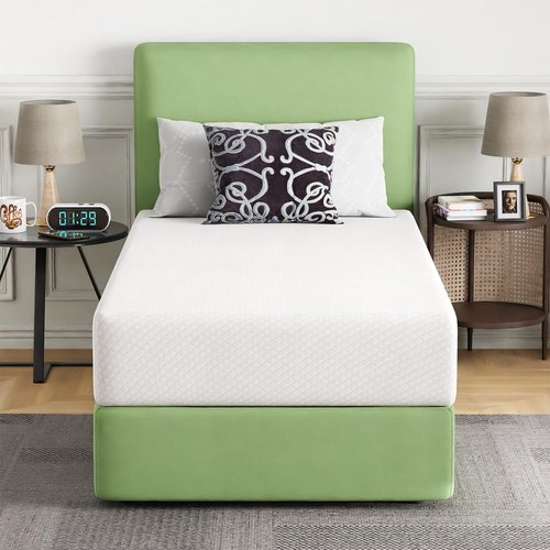 FDW 10-Inch Twin Gel Memory Foam Mattress - Medium Firm, Pressure Relief & Cooling | CertiPUR-US Certified, White