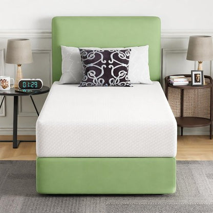 FDW 10-Inch Twin Gel Memory Foam Mattress - Medium Firm, Pressure Relief & Cooling | CertiPUR-US Certified, White
