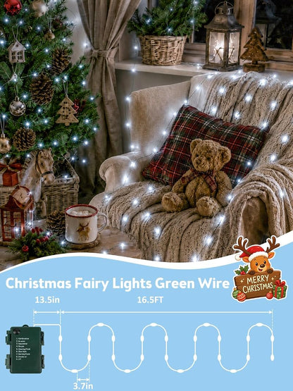 4 Pack 50 LED Battery Operated Fairy String Lights 16.4 ft Cool White - Variation: Cool White+4PK