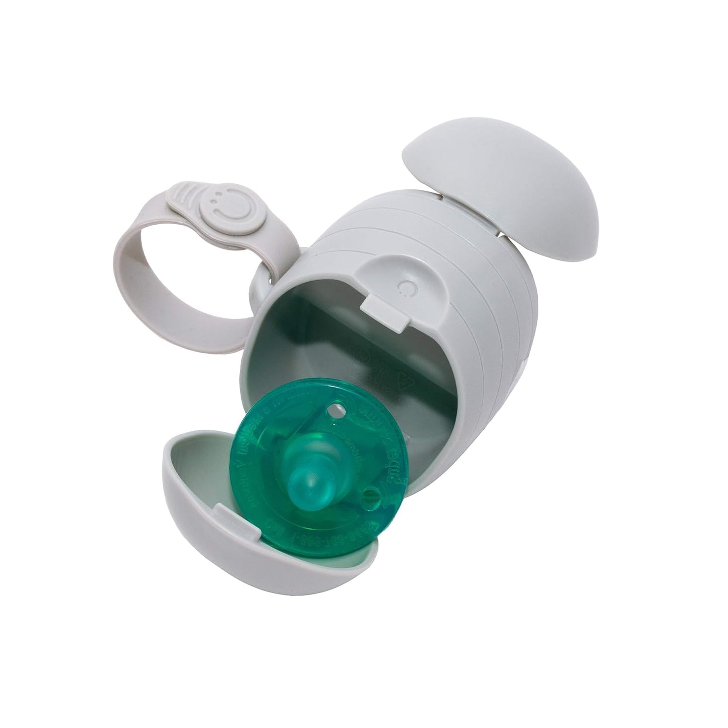 Ubbi On-the-Go Dual Pacifier Holder - Keeps Baby's Binkies Clean & Accessible | Portable Travel Accessory in Gray